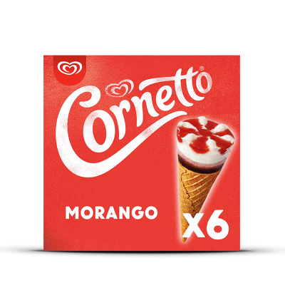 Gelado Cornetto Morango (6x90ml)